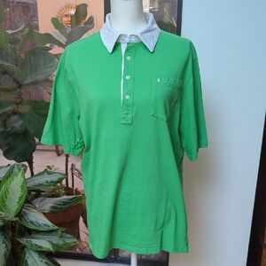 Criquet Vibrant Green Polo with White Accents
